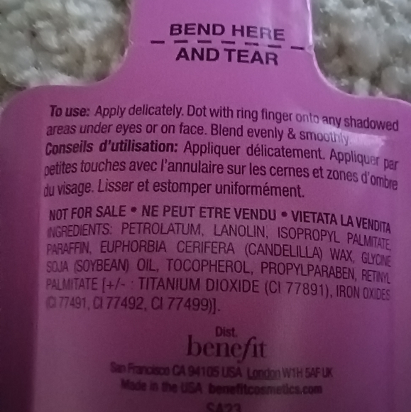 Benefit erase paste eye brightening concealer shade 1 discontinued - Picture 3 of 5